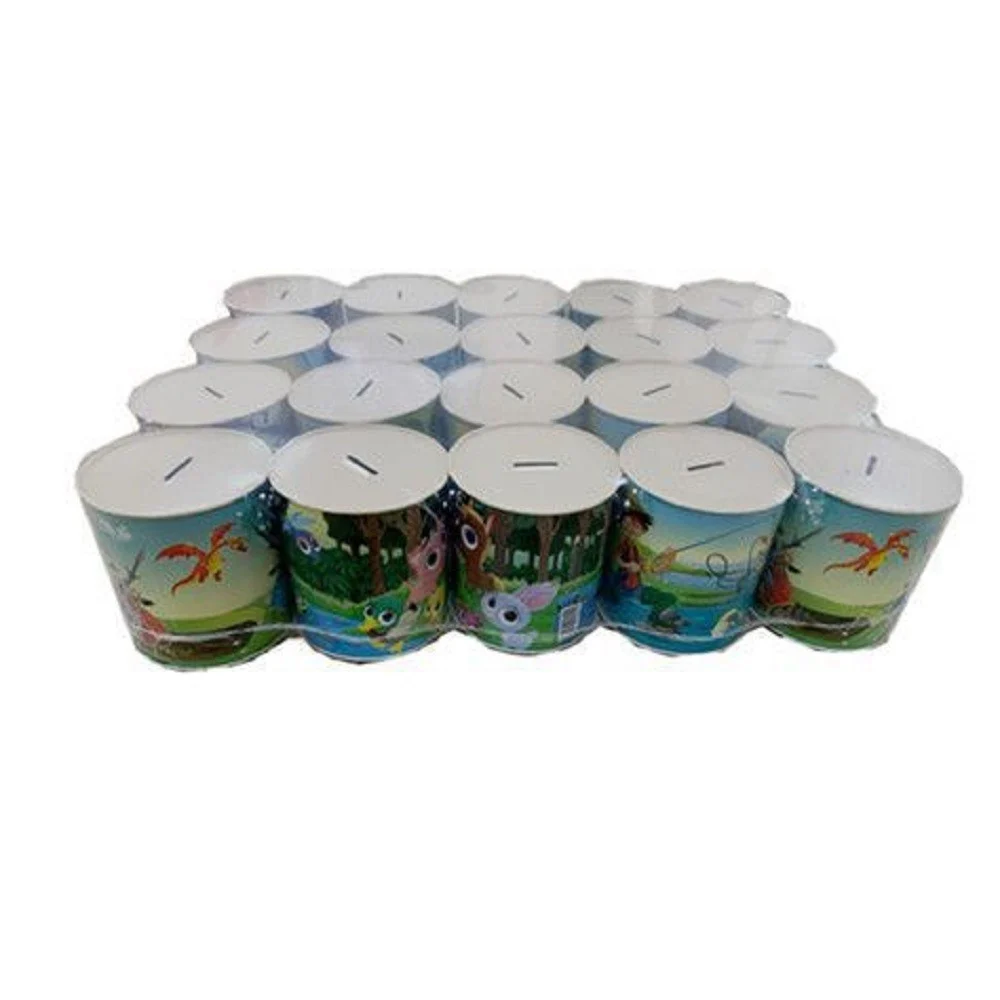 SET 20 PEZZI SALVADANAI IN LATTA PORTA MONETE BANCONOTE SOLDI 11.5 X 12CM 560019 - TrAdE Shop Traesio