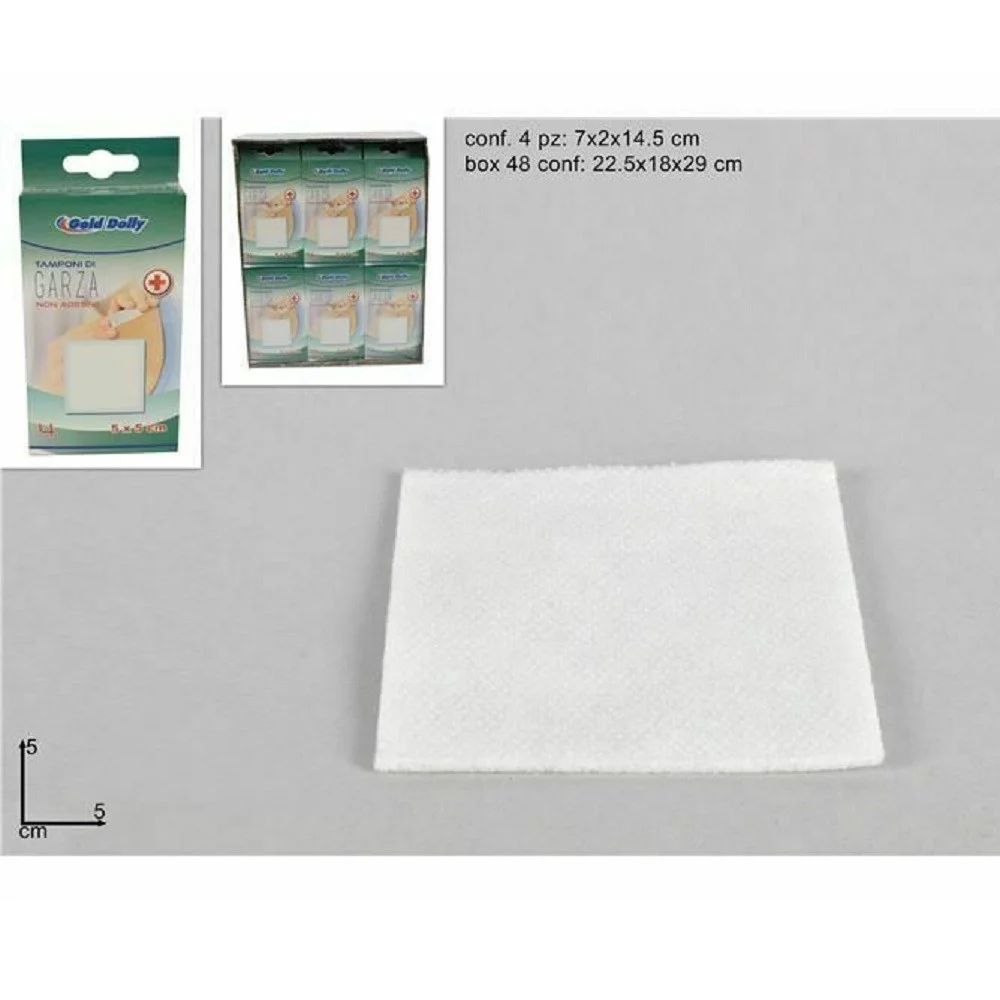 SET 24 CONFEZIONI 4 PEZZI CEROTTO TAMPONI DI GARZA MEDICAZIONE 5X5CM R007346 - TrAdE Shop Traesio