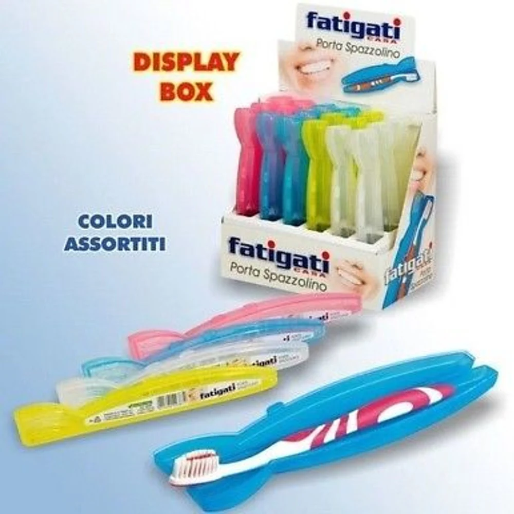 SET 24 PEZZI CUSTODIA PORTA SPAZZOLINO DA DENTI DA VIAGGIO COLORATI - TrAdE Shop Traesio