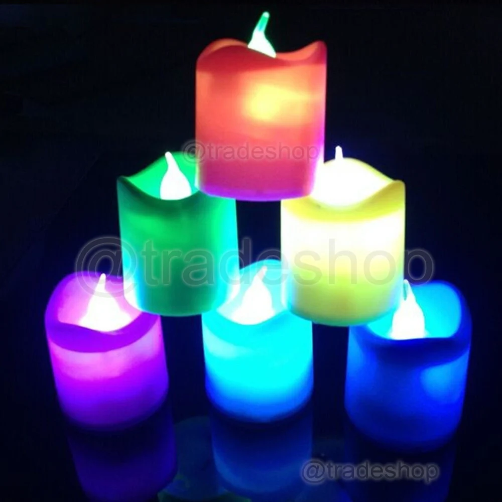 SET 24 PZ CANDELE A LED RGB CANDELA LAMPADA DA TAVOLO CASA UFFICIO CROMOTERAPIA - TrAdE Shop Traesio