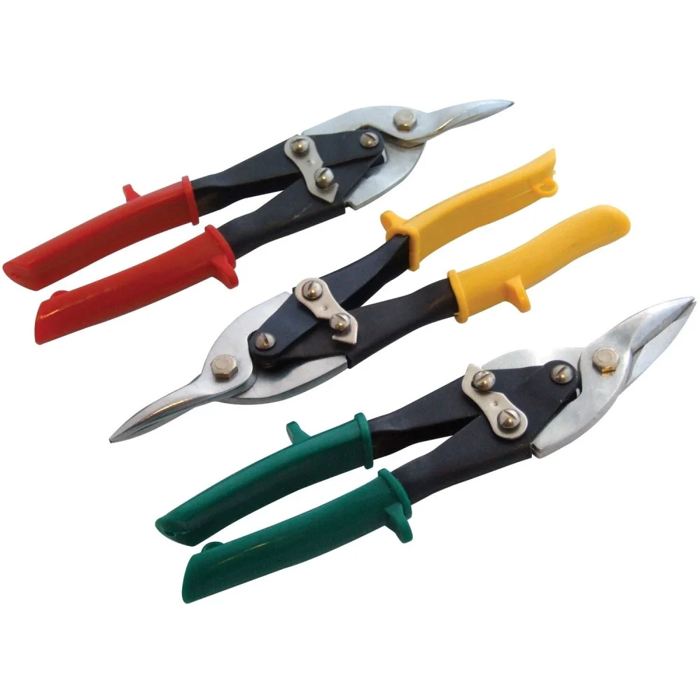 SET 3 FORBICE FORBICI STAGNO CESOIA PER LAMIERA A TAGLIO DRITTO DESTRO SINISTRO - TrAdE Shop Traesio