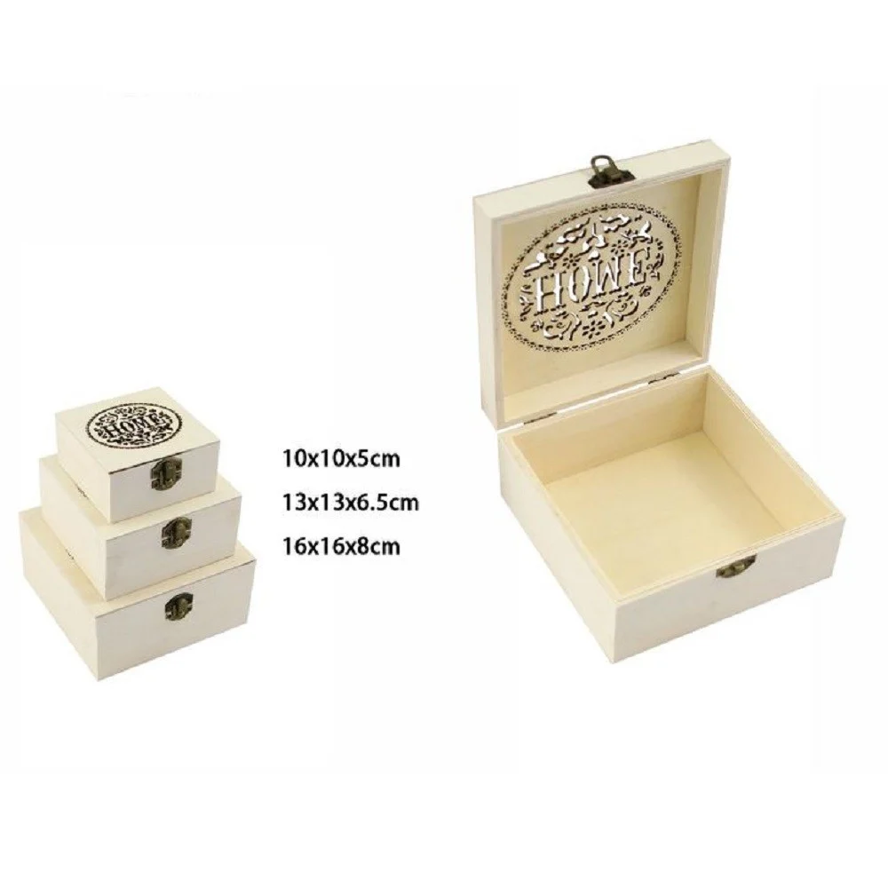 SET 3 PZ SCATOLE LEGNO DECOUPAGE PORTAGIOIE INCISE HOME SCATOLA COFANETTO 74010A - TrAdE Shop Traesio