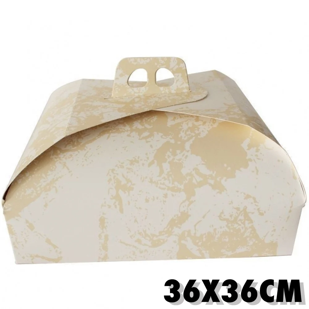 SET 3PZ SCATOLA PORTA TORTA CARTONE DOLCE 36x36CM CARTA COMPLEANNI FESTA PARTY - TrAdE Shop Traesio