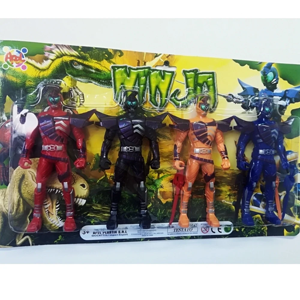 SET 4 PZ. POWER GUERRIERI NINJIA RANGERS STEEL STORM GIOCO BAMBINI GIOCATTOLO - TrAdE Shop Traesio