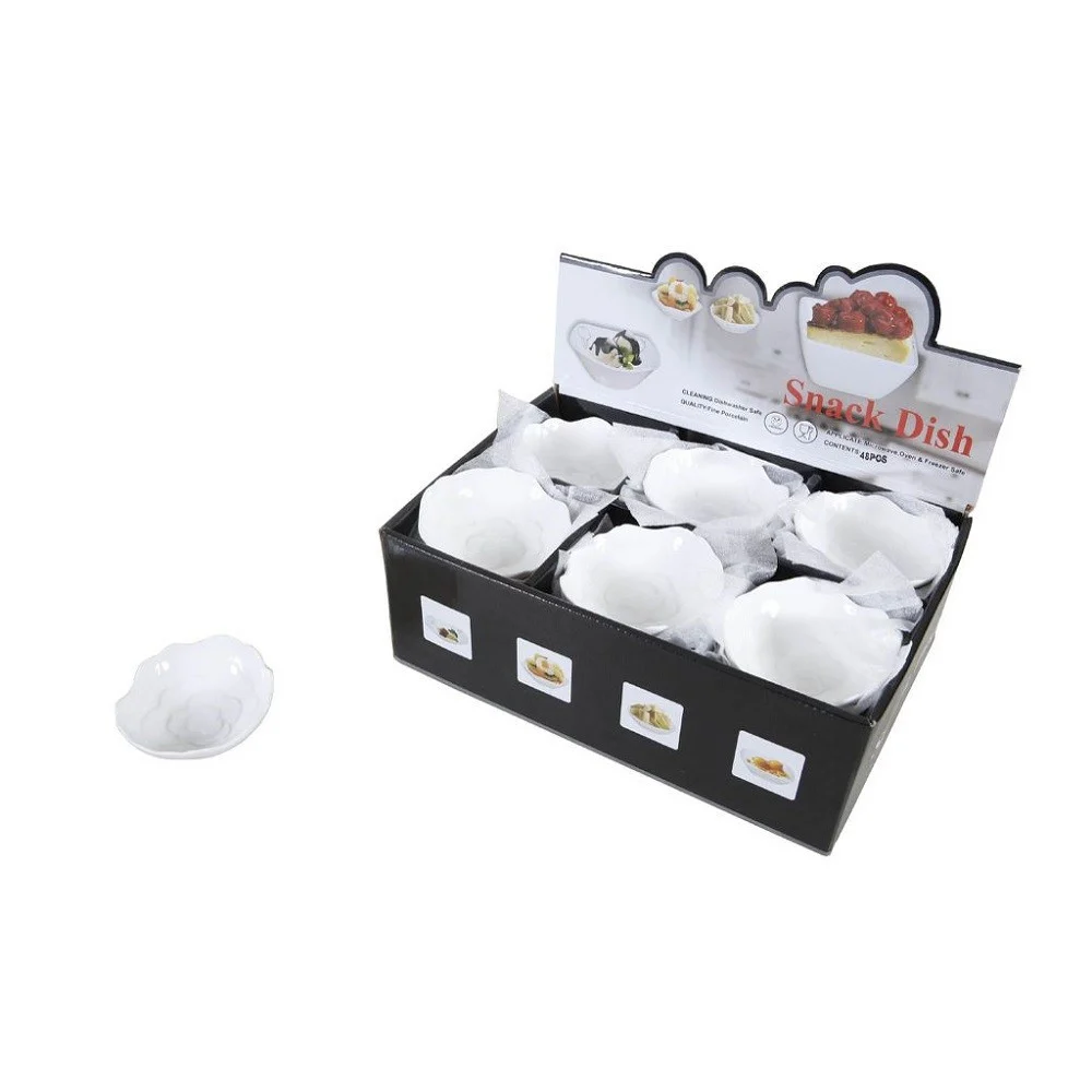 SET 48 PEZZI PIATTO CIOTOLINE PER ANTIPASTI IN PORCELLANA APERITIVO SNACK 151683 - TrAdE Shop Traesio