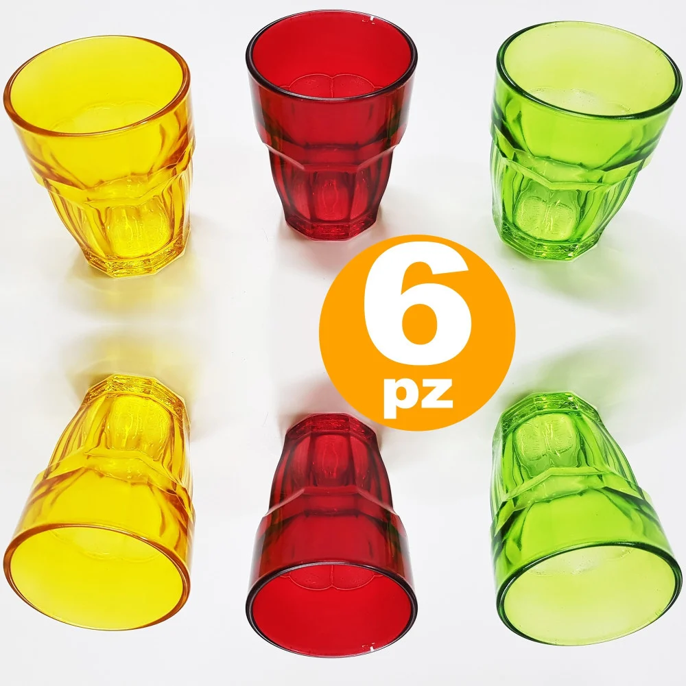 SET 6 BICCHIERI COSTA SWEET COLORATI VETRO BEVANDA CAFFE LIQUORE CHUPITOS SHOT - TrAdE Shop Traesio