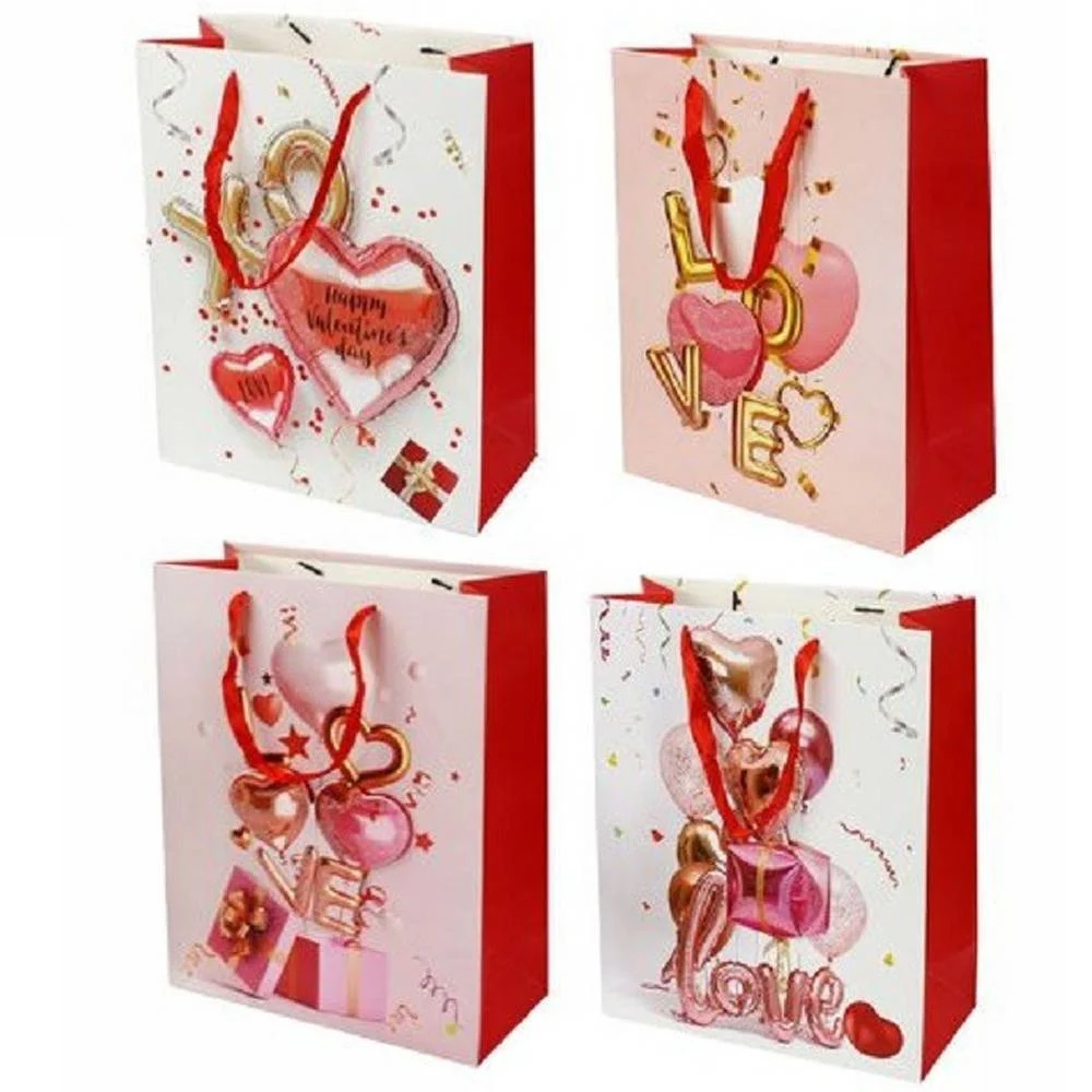 SET 6 BUSTE BORSA REGALO SACCHETTI SAN VALENTINO 30X40X12CM 71097 VARIE FANTASIE - TrAdE Shop Traesio