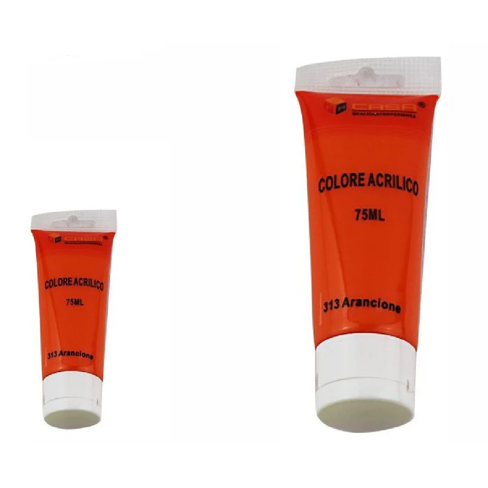 SET 6 PEZZI PITTURA ACRILICA VERNICE CONFEZIONE COLORE ARANCIONE TUBO 75ML 07500 - TrAdE Shop Traesio