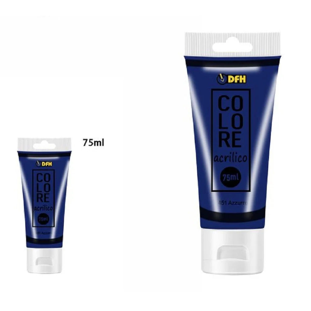 SET 6 PEZZI PITTURA ACRILICA VERNICE CONFEZIONE COLORE AZZURRO TUBO 75ML 07495 - TrAdE Shop Traesio