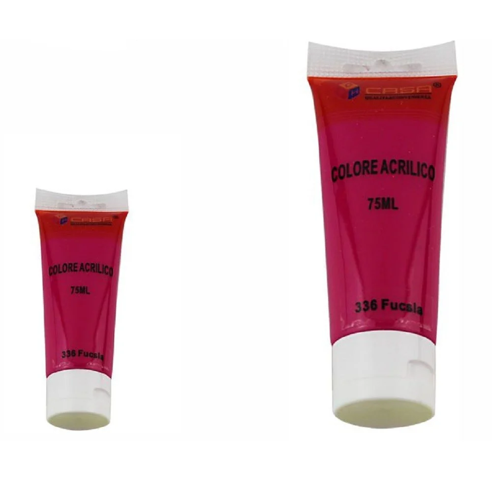 SET 6 PEZZI PITTURA ACRILICA VERNICE CONFEZIONE COLORE FUXIA TUBO 75 ML 07489 - TrAdE Shop Traesio