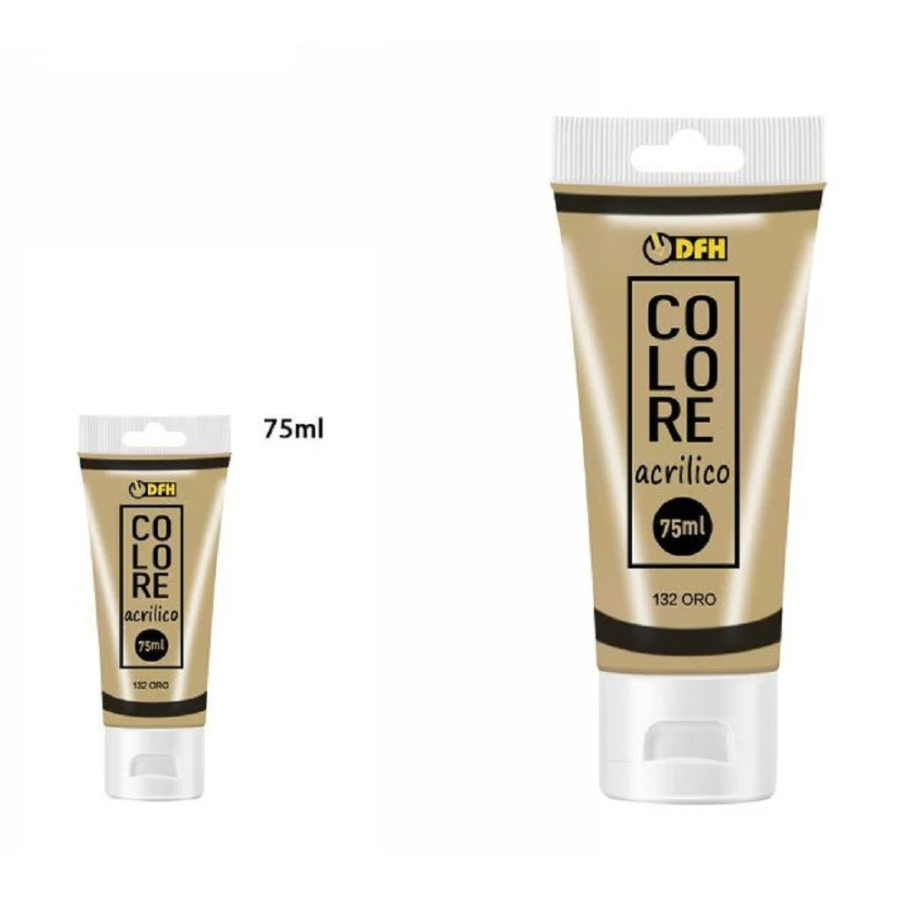 SET 6 PEZZI PITTURA ACRILICA VERNICE CONFEZIONE COLORE ORO 132 TUBO 75 ML 07507 - TrAdE Shop Traesio