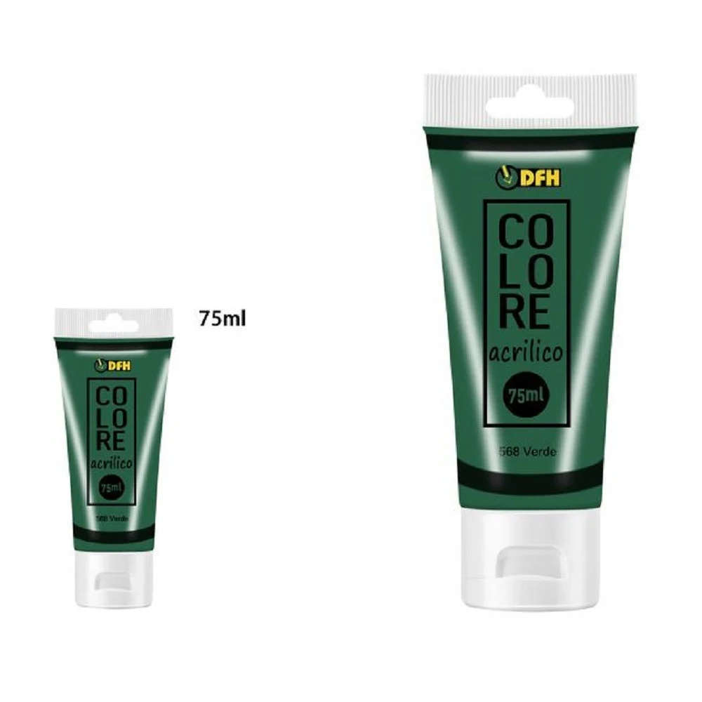 SET 6 PEZZI PITTURA ACRILICA VERNICE CONFEZIONE COLORE VERDE TUBO 75 ML 07492 - TrAdE Shop Traesio