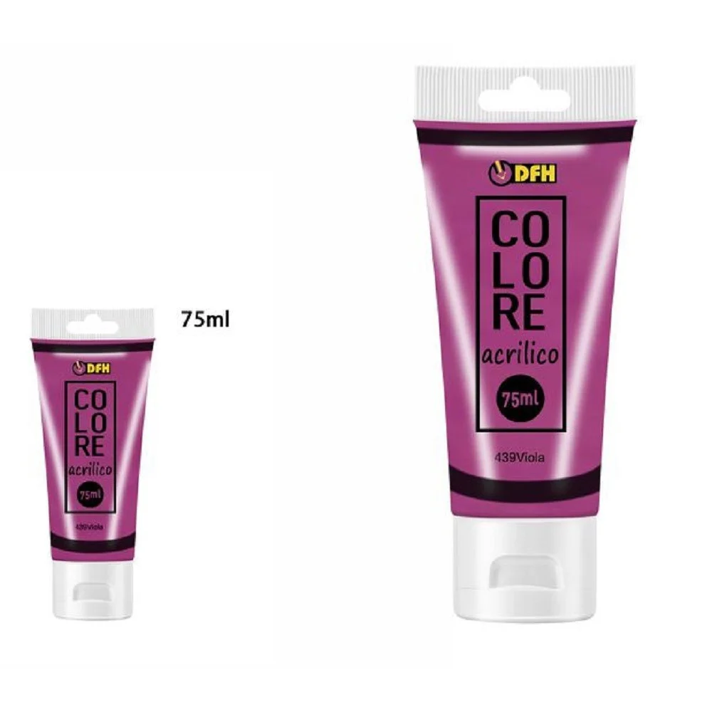 SET 6 PEZZI PITTURA ACRILICA VERNICE CONFEZIONE COLORE VIOLA TUBO 75 ML 07497 - TrAdE Shop Traesio