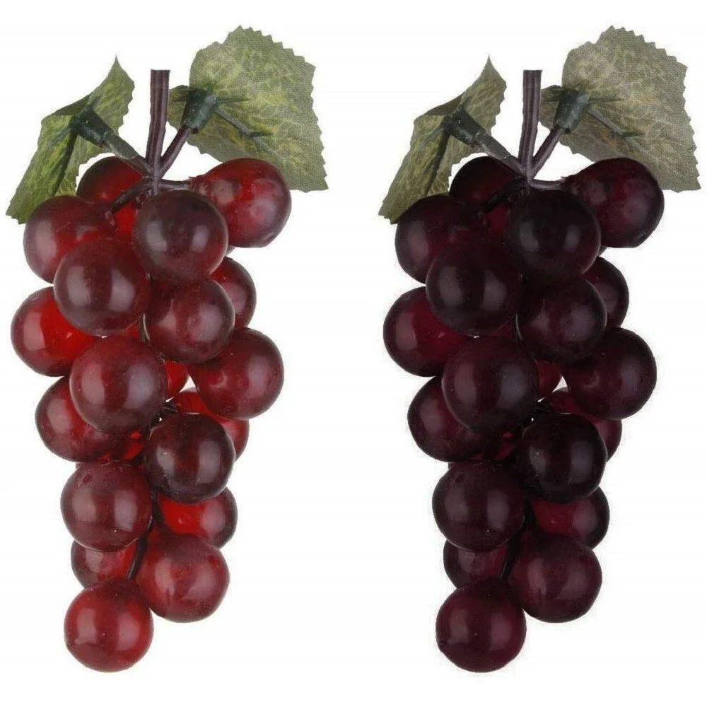 SET 6 PZ GRAPPOLO GRAPPOLI UVA 15CM VIOLA REALISTICI FRUTTA FINTA CENTROTAVOLA - TrAdE Shop Traesio
