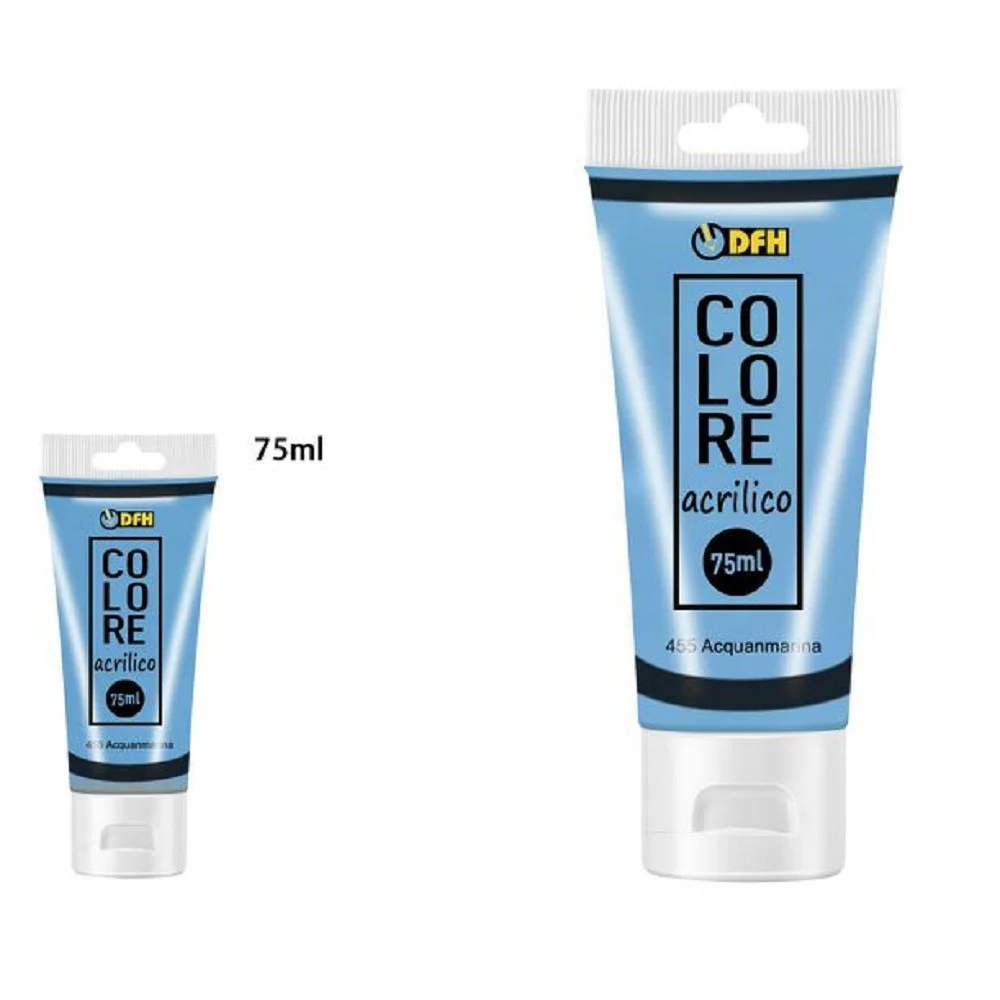 SET 6 PZ PITTURA ACRILICA VERNICE CONFEZIONE COLORE ACQUAMARINA TUBO 75 ML 07502 - TrAdE Shop Traesio