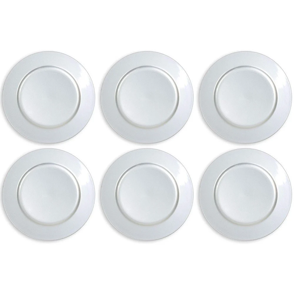 SET 6 SOTTOPIATTI NATALIZI COLORE ARGENTO ADDOBBI NATALIZIO DECORAZIONI NATALE - TrAdE Shop Traesio