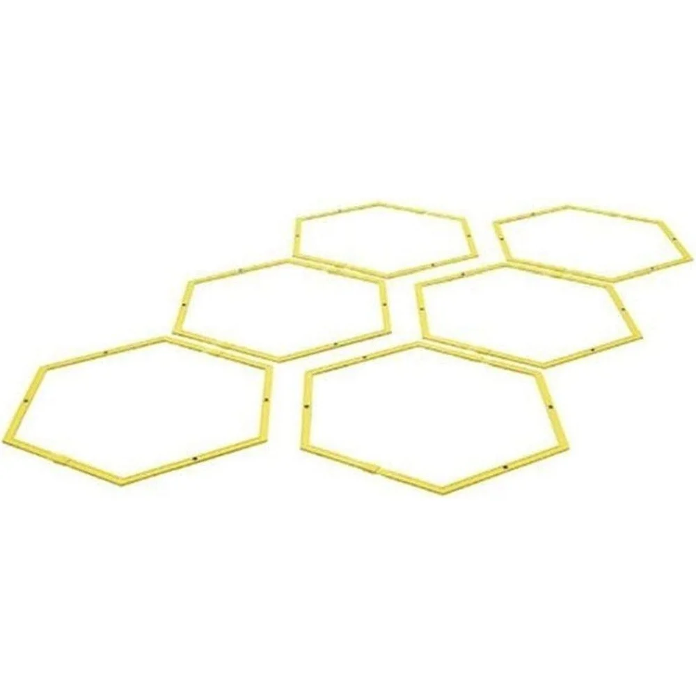 SET 6PZ CERCHI ESAGONALI PER ALLENAMENTO AGILITÀ ESERCIZI PALESTRA OSTACOLI 40CM - TrAdE Shop Traesio