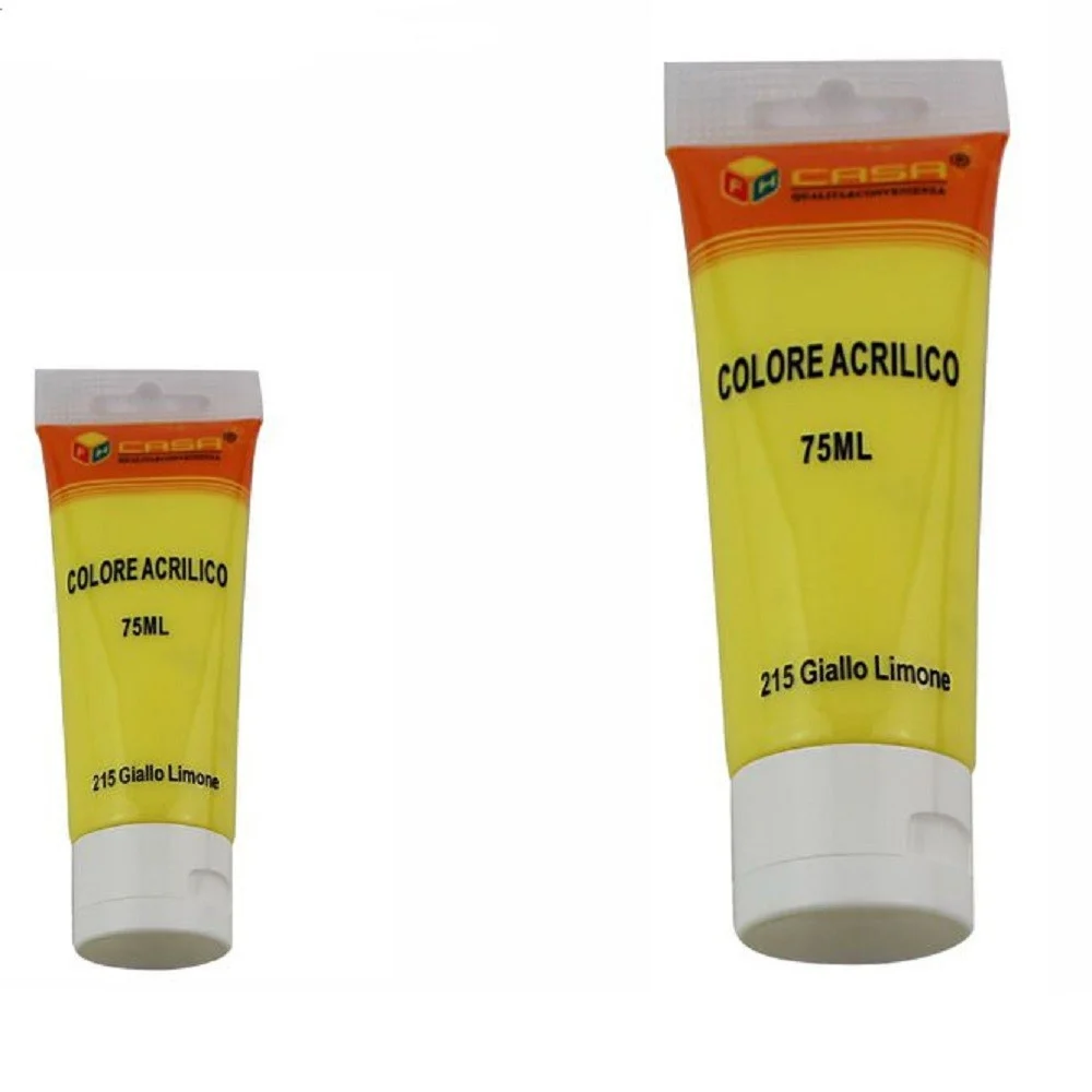 SET 6PZ PITTURA ACRILICA VERNICE CONFEZIONE COLORE GIALLO LIMONE TUBO 75ML 07490 - TrAdE Shop Traesio