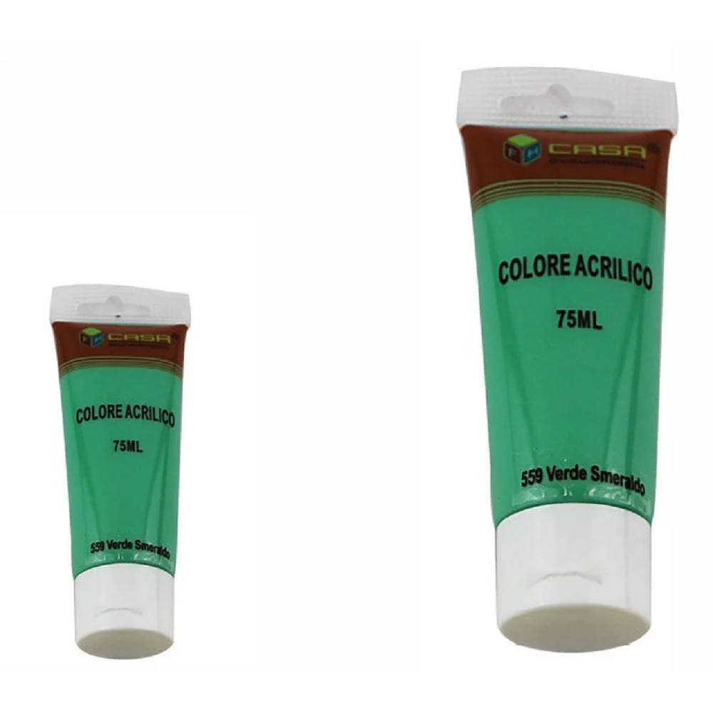 SET 6PZ PITTURA ACRILICA VERNICE CONFEZIONE COLORE VERDE SMERALDO TUBO 75ML 07499 - TrAdE Shop Traesio