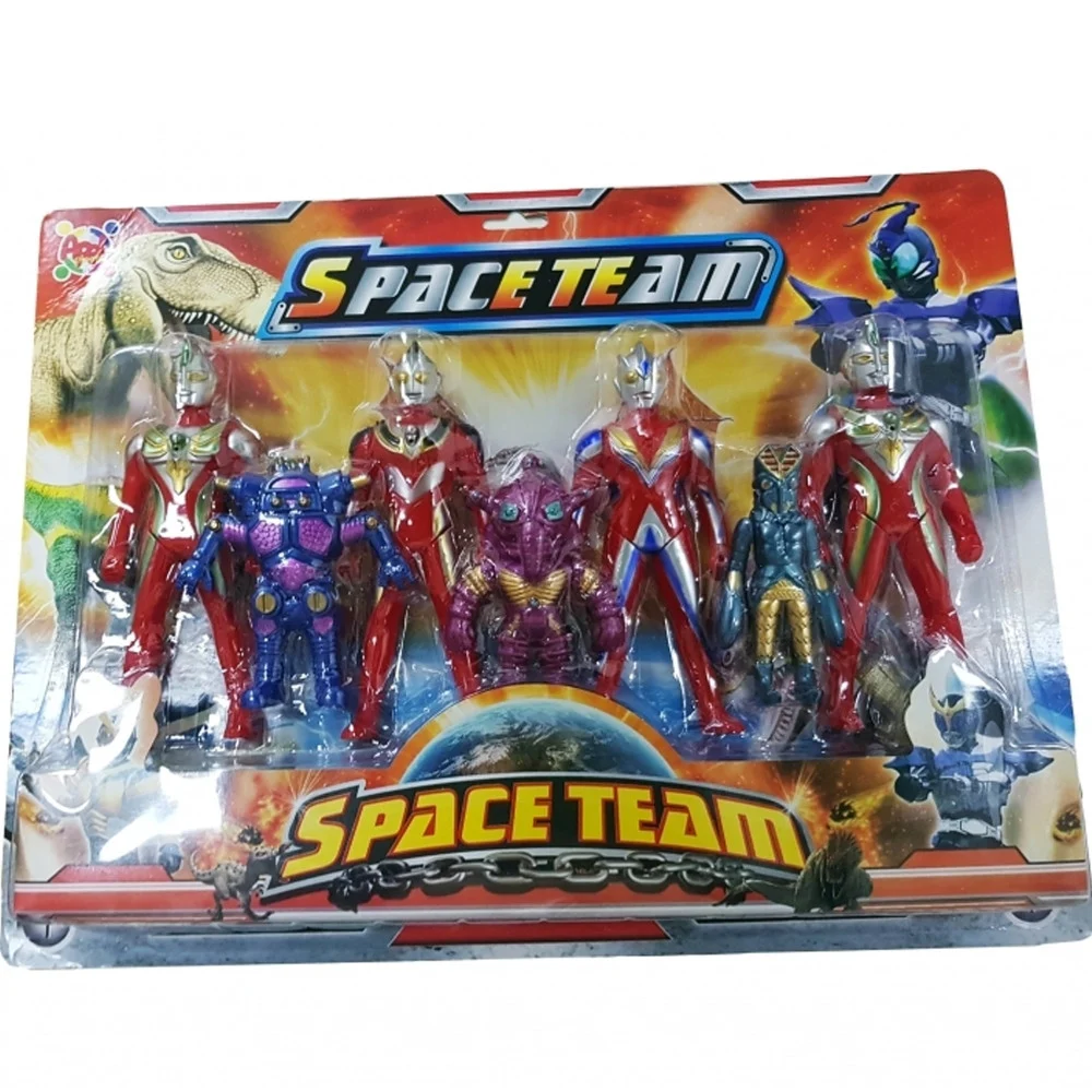 SET 7PZ. POWER SPACE TEAM PERSONAGGI GUERRIERI EROI SPAZIALI RANGERS GIOCATTOLO - TrAdE Shop Traesio