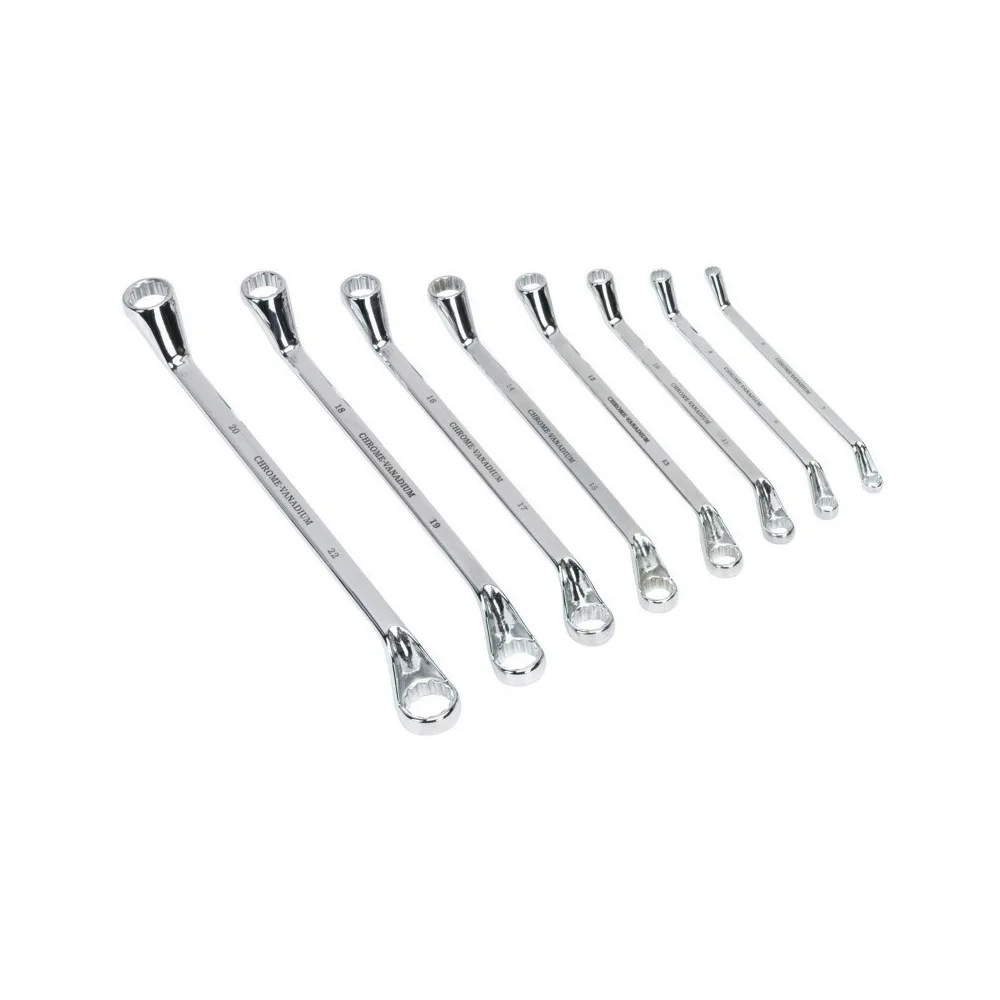 SET 8 PEZZI CHIAVI CHIAVE ANELLO ANELLI RING SPANNER 6 A 20 MM 7 A 22 MM FISSE ACCIAIO - TrAdE Shop Traesio