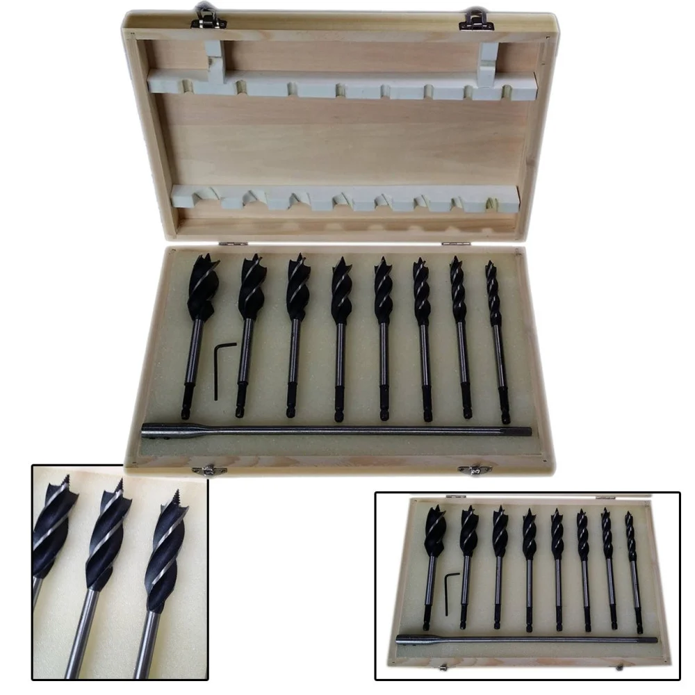 SET 8 PUNTE PER TRAPANO TASSELLATORE PUNTALE AUTOFILETTANTE LEGNO CON PROLUNGA - TrAdE Shop Traesio