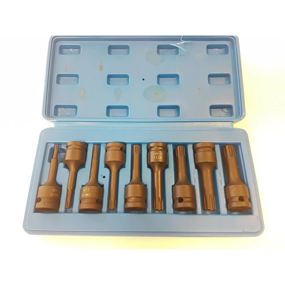SET 8 PZ BUSSOLE ESAGONALI A IMPATTO PER AVVITATORI UTENSILI ARIA 1/2" TIPO H - Trade_Ox