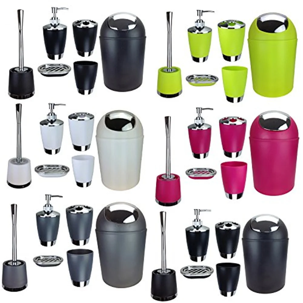 SET ACCESSORI BAGNO PORTA SAPONETTA DISPENSER SAPONE LIQUIDO PORTA SPAZZOLINI - TrAdE Shop Traesio