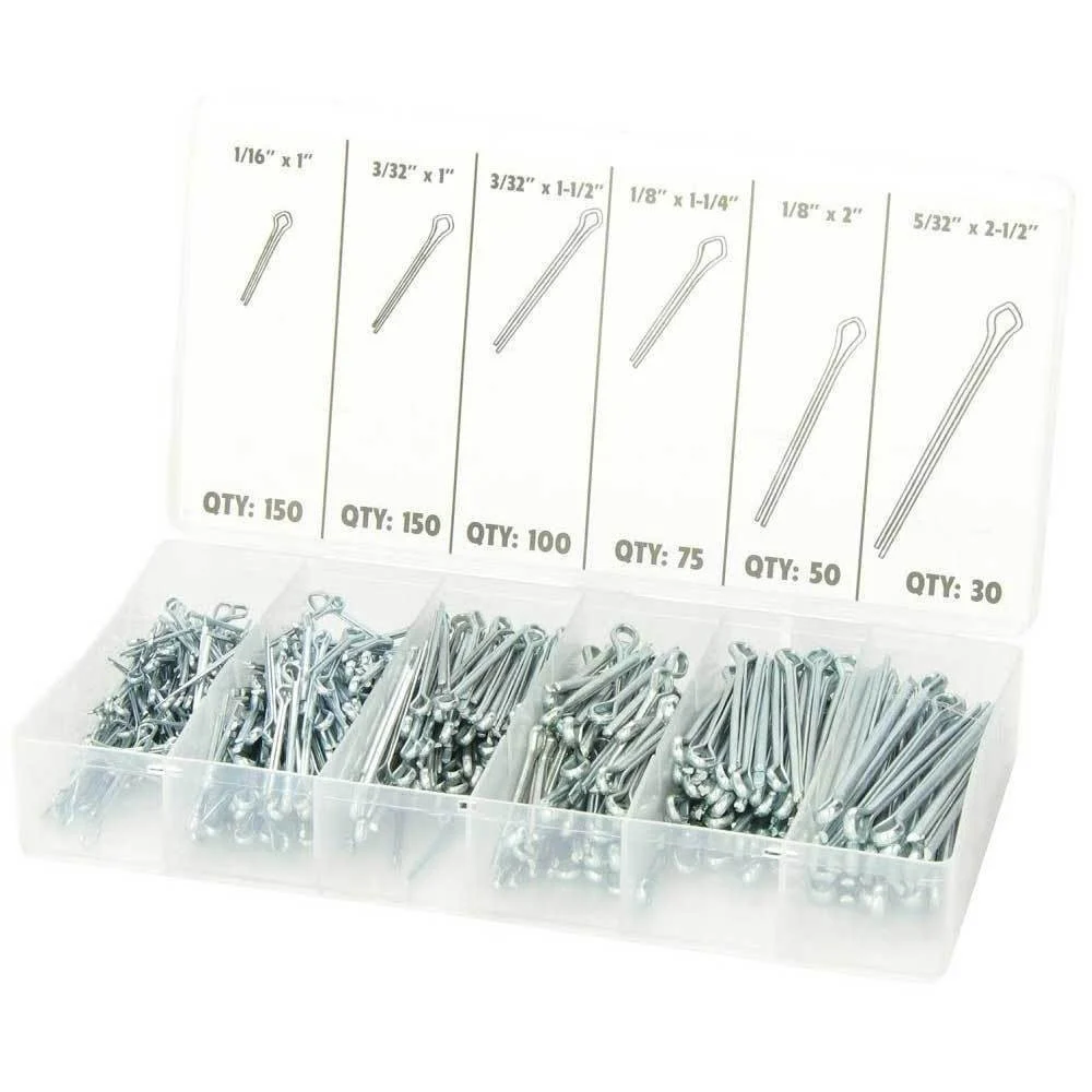 SET ASSORTIMENTO 555 PEZZI COPPIGLIE PERNI FERMI DI SICUREZZA VARIE MISURE - TrAdE Shop Traesio
