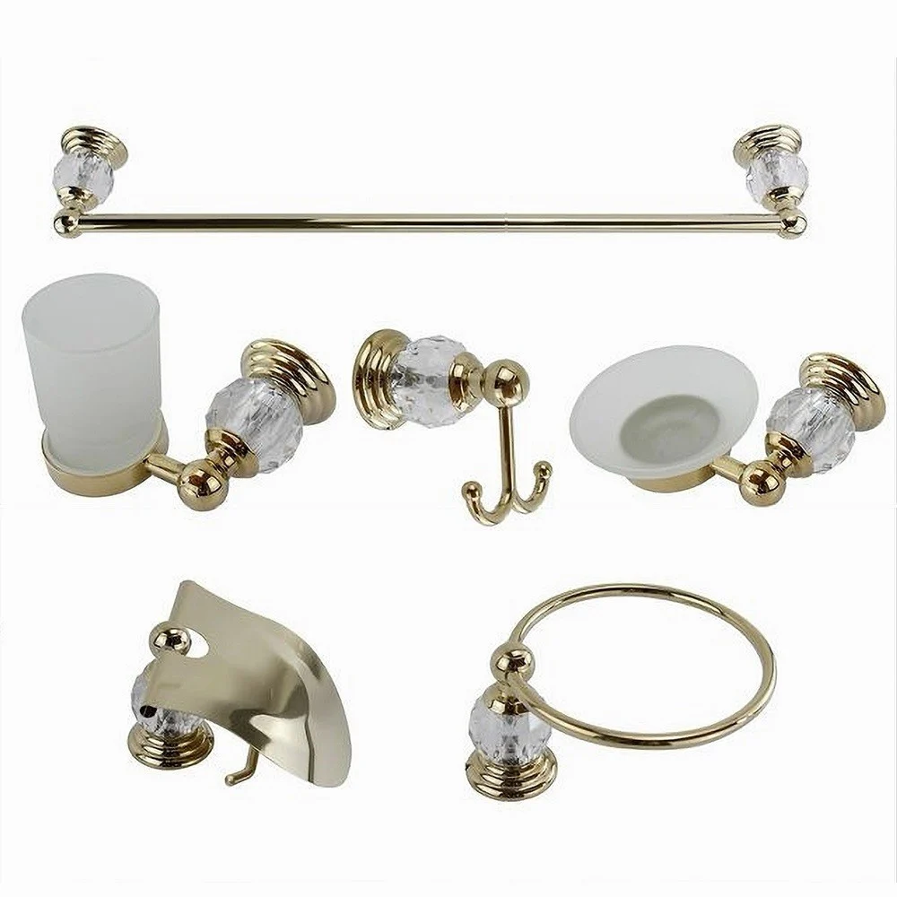 SET BAGNO 6PZ VETRO INTAGLIATO 69202 PORTA ASCIUGAMANO ROTOLO BICCHIERE SPAZZOLINO - Cleafe