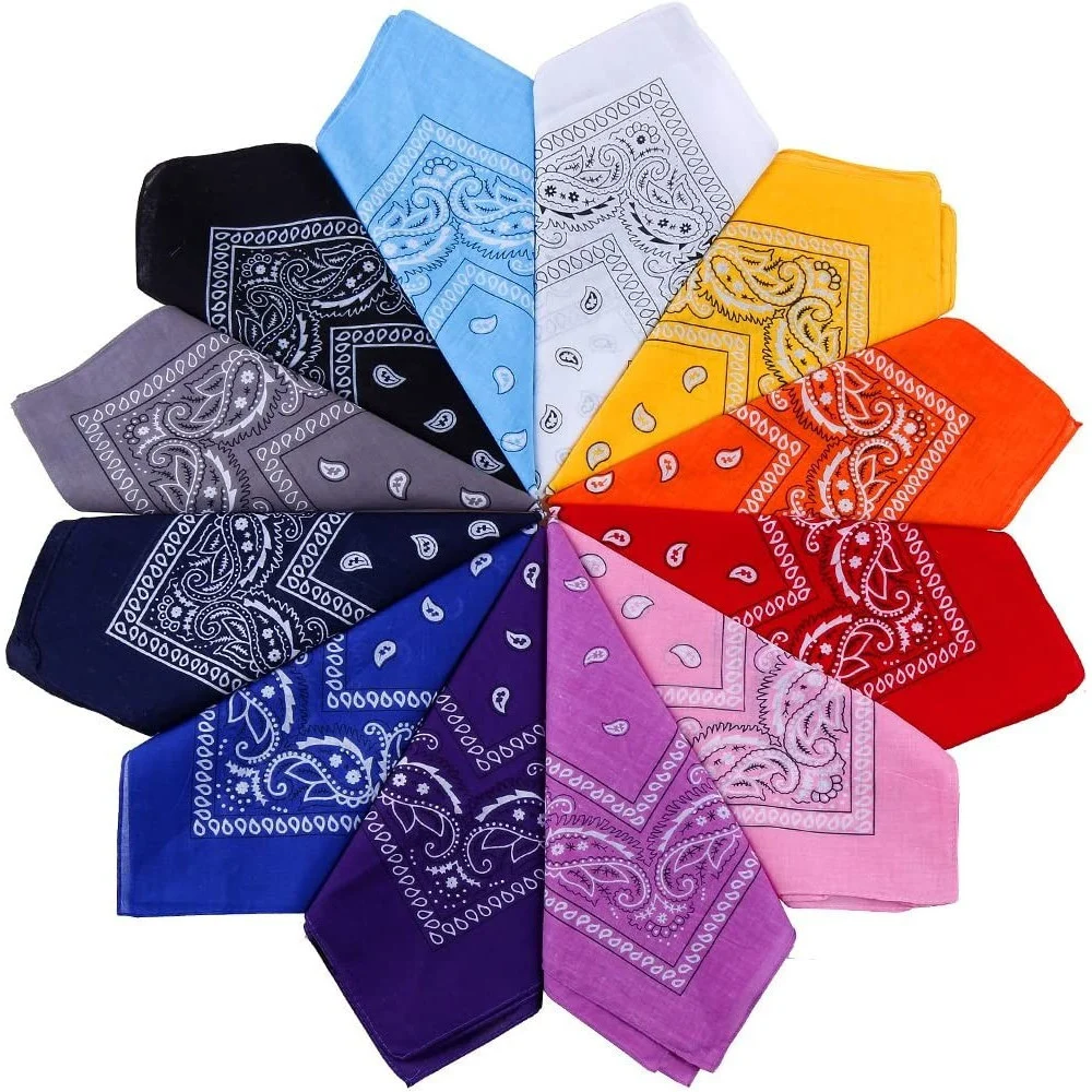 SET BANDANA VARI COLORI PER CAPELLI COLLO SCIARPA FAZZOLETTI DA TASCHINO COTONE - TrAdE Shop Traesio