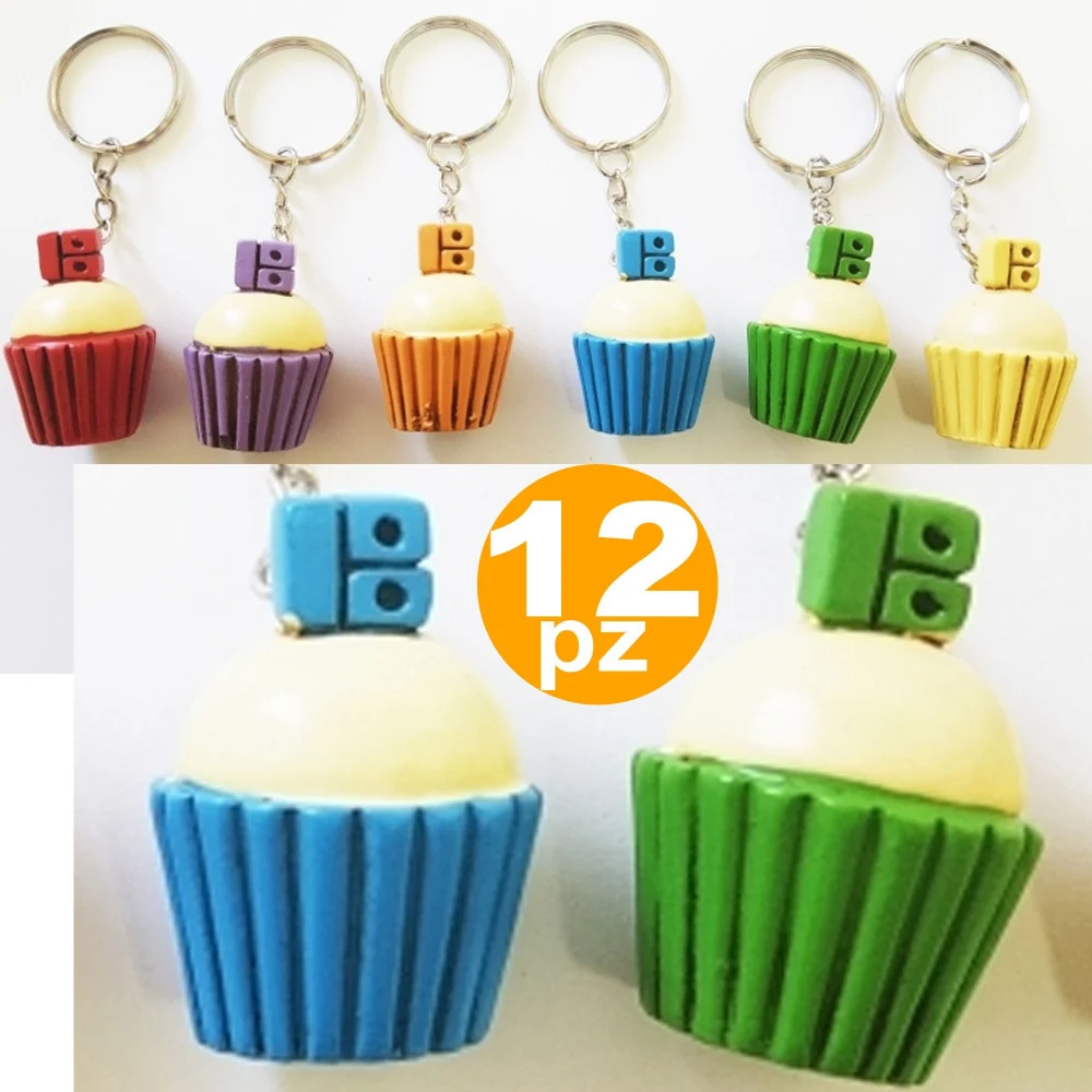 SET BOMBONIERE CUP CAKE DOLCI PER FESTA COMPLEANNO 18 ANNI CERAMICA PORTA CHIAVE - TrAdE Shop Traesio