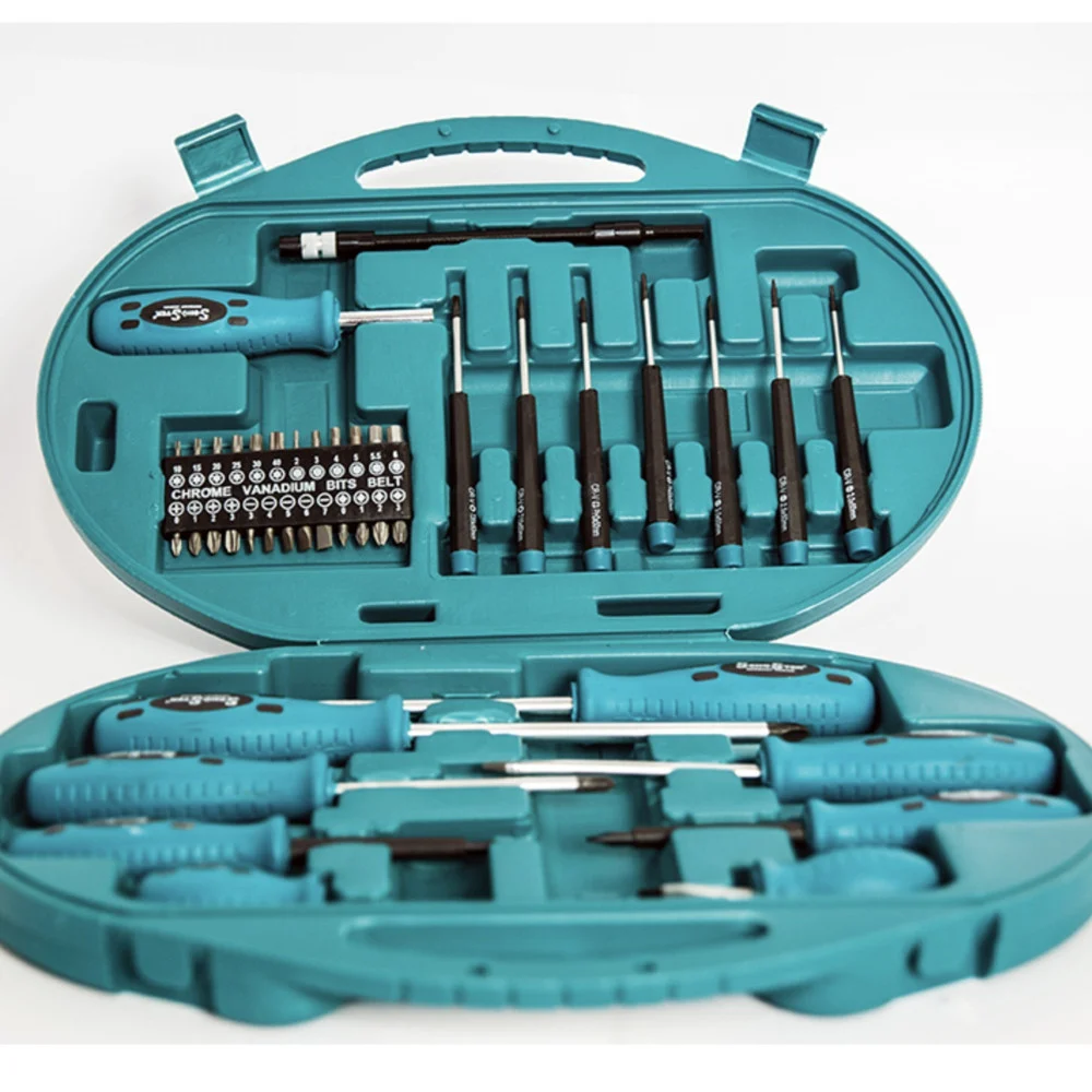 SET CACCIAVITI E PUNTE KIT 42 PEZZI CHROME VANADIUM CON CACCIAVITE DI PRECISIONE - TrAdE Shop Traesio