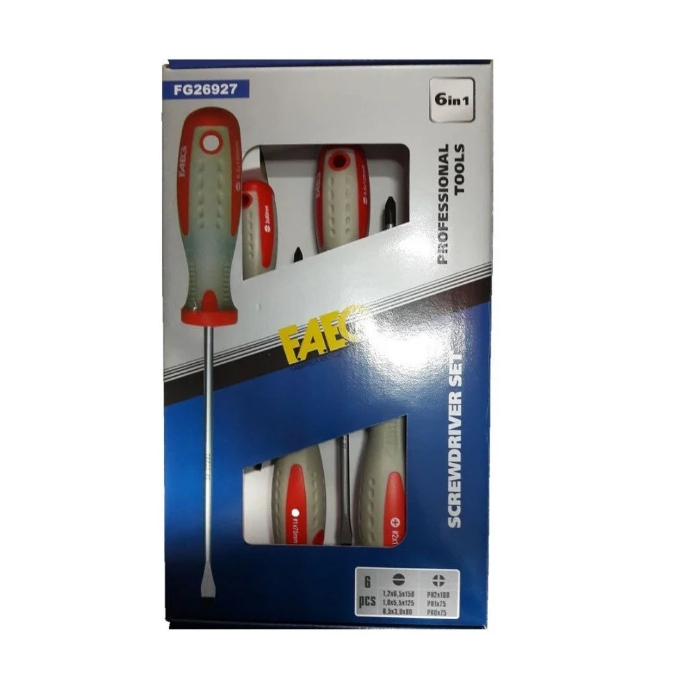 Set cacciaviti giraviti professionali 6 pezzi cromo vanadio 4 flat + 2 Phillips - TrAdE Shop Traesio