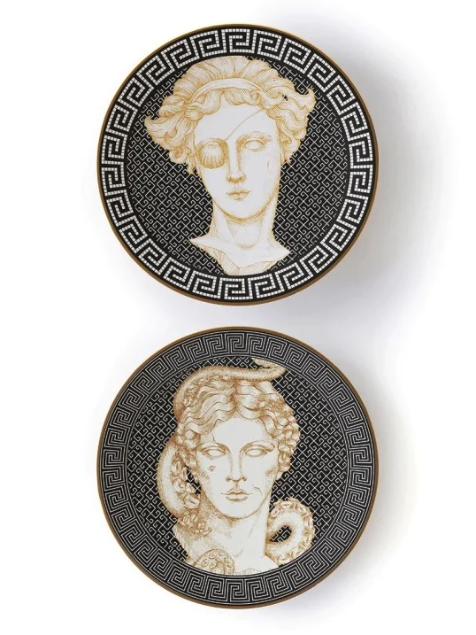 set di 2 piattini donna bendata e fluido (collezione atlantis) - Arredamento marinaresco