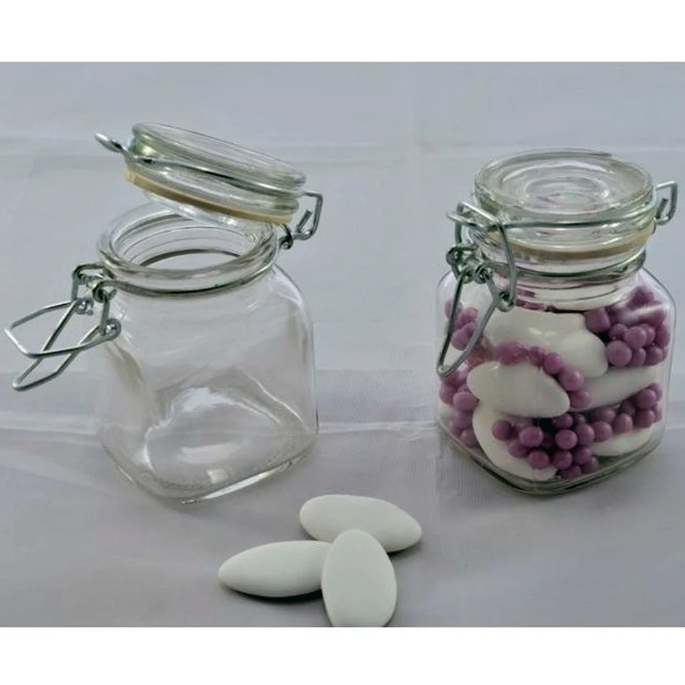 SET DI BARATTOLI PER BOMBONIERA IN VETRO PORTA CONFETTI CON CHIUSURA ERMETICA - TrAdE Shop Traesio