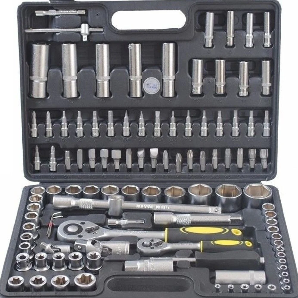 SET DI CHIAVI CASSETTA ATTREZZI CRICCHETTO BUSSOLE BOCCOLE INSERTI KIT DA 109PZ - TrAdE Shop Traesio