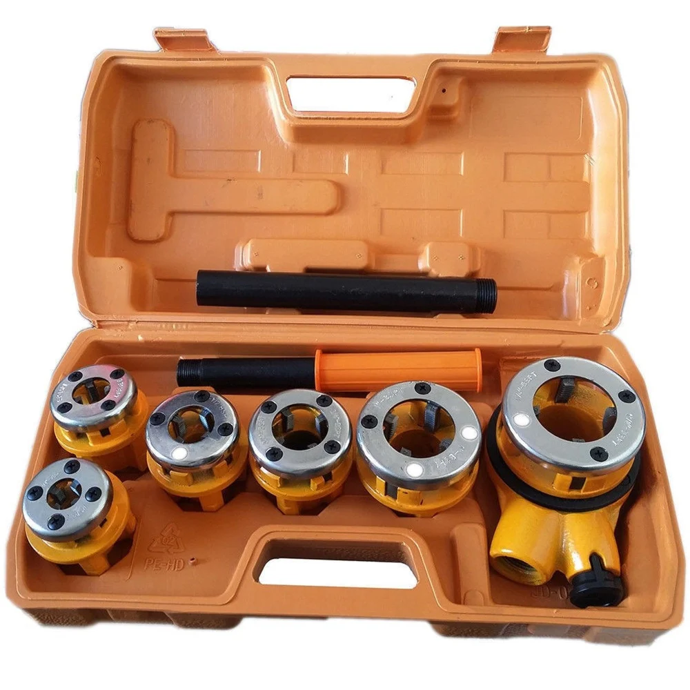 SET FILIERA FILIERE PER TUBI IDRAULICI COMPLETA 7pz 1/4" 3/8" 1/2" 3/4" 1" 1-1/4