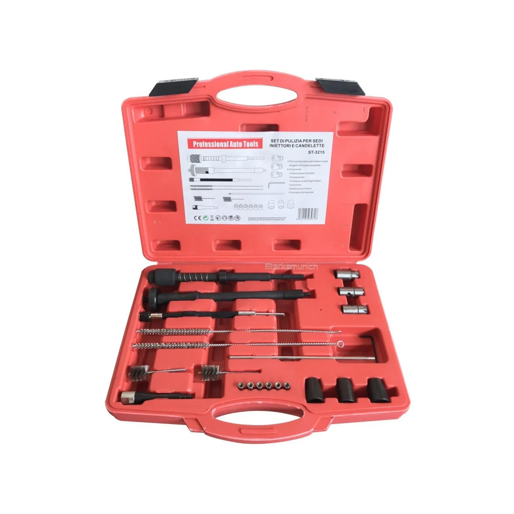 SET FRESE PULIZIA SEDE INIETTORI E SEDE CANDELETTE MOTORI AUTO 22 PZ VALIGETTA - TrAdE Shop Traesio