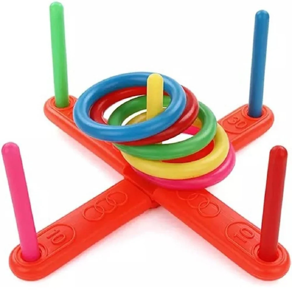 SET FUNNY HOOP LANCIO ANELLO PLASTICA GIOCATTOLO EDUCATIVO PER BAMBINI ESTERNO - TrAdE Shop Traesio