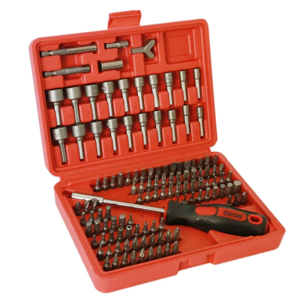 SET KIT 122 PZ INSERTI CACCIAVITE GIRAITE CON PROLUNGA BUSSOLE TORX VALIGETTA - Trade_Ox