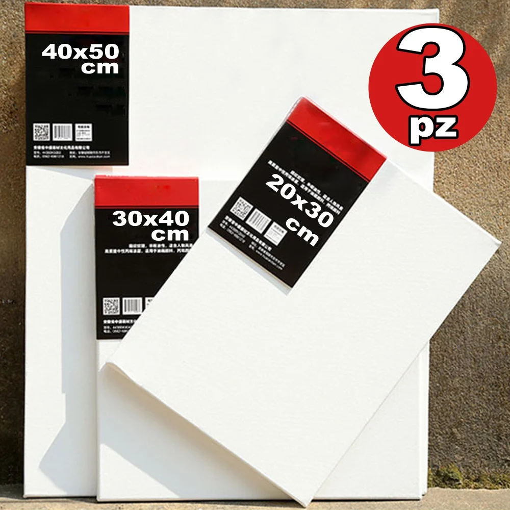 SET KIT 3 TELE TELA PER DIPINGERE CANVAS RETTANGOLARE DISEGNO ARTE PITTURA - TrAdE Shop Traesio
