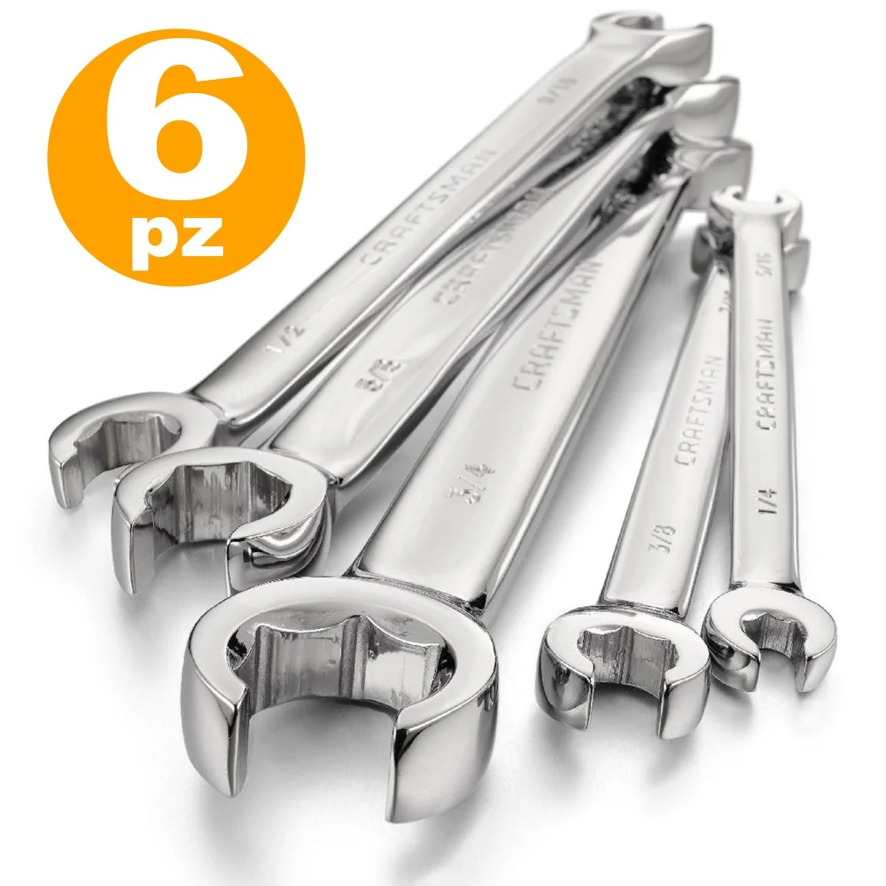 SET KIT 6 CHIAVI POLIGONALI DOPPIE APERTE CHROME VANADIUM CHIAVE A STELLA ANELLO - TrAdE Shop Traesio