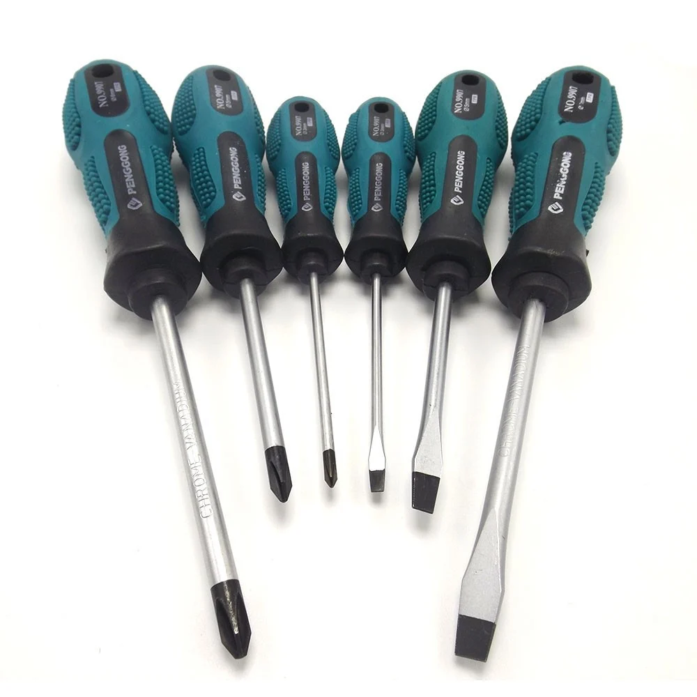 SET KIT 7 CACCIAVITI CACCIAVITE CON MANICO ERGONOMICO PUNTA A STELLA A TAGLIO - TrAdE Shop Traesio