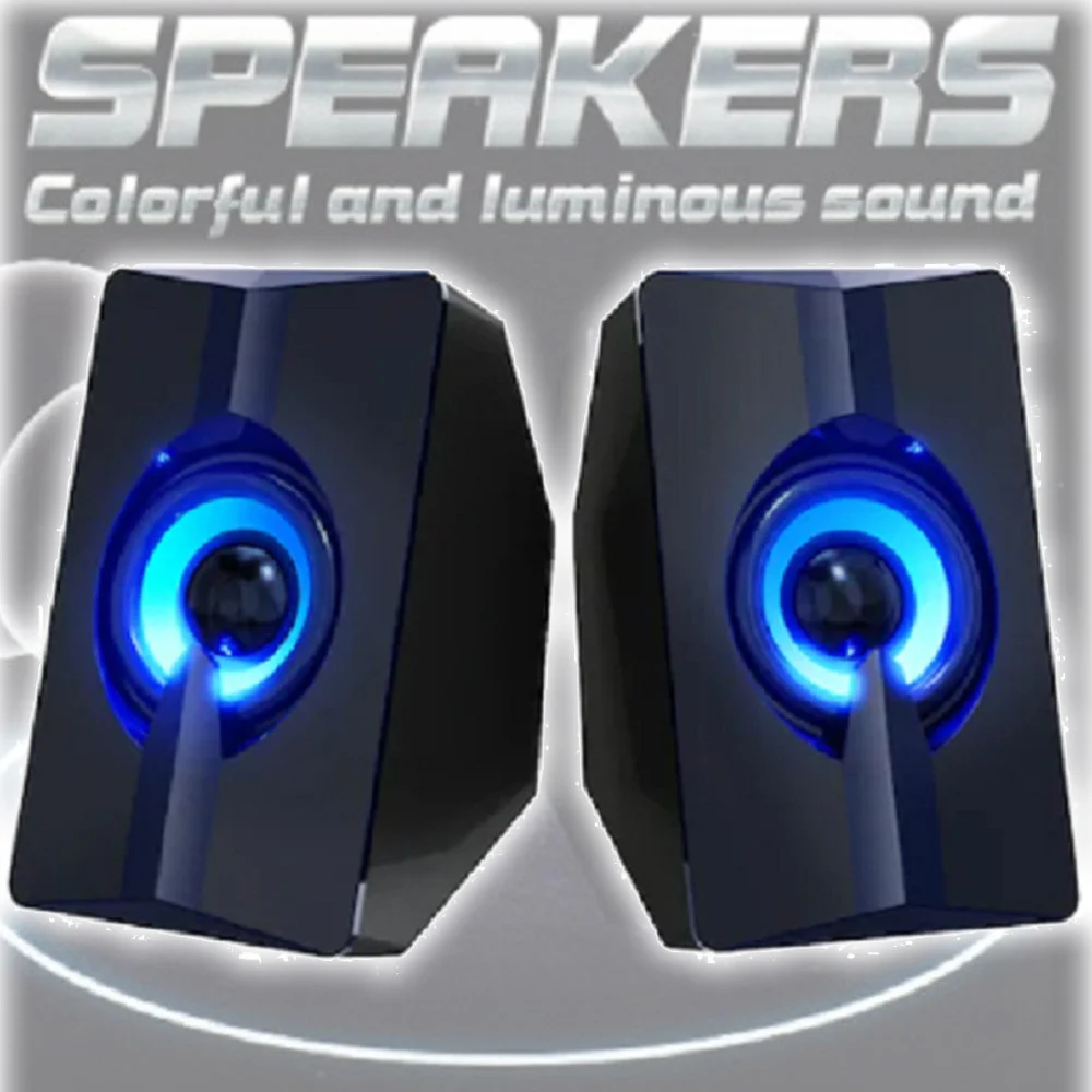 SET MINI ALTOPARLANTI SPEAKERS PER BASSO PER COMPUTER LUCI LED COLORATE Q-T124