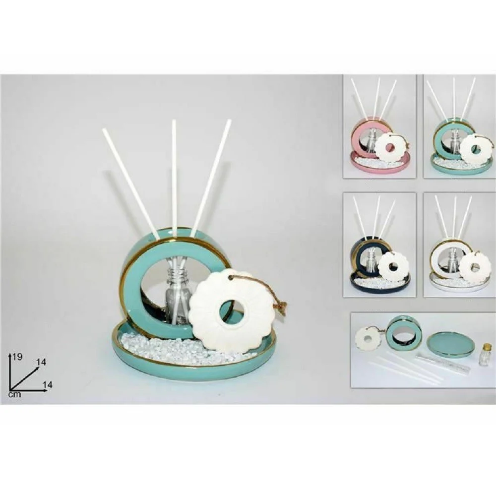 SET PROFUMATORE D’AMBIENTE CERCHIO CON BASTONCINI IDEA REGALO 4 COLORI CM001434 - TrAdE Shop Traesio