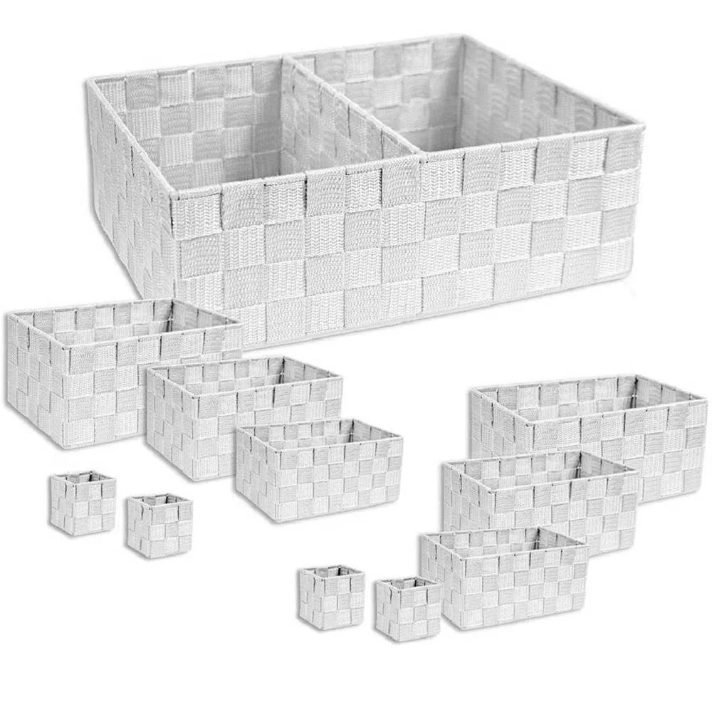 SET SCATOLE IN TESSUTO PORTA OGGETTI ORGANIZER PER BAGNO ARMADIO SCAFFALI 79153 - Cleafe