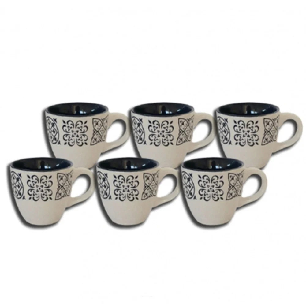 SET TAZZINE 80ML BIANCO AZULEJ BLU VIETRESE CERAMICA CON MANICO TAZZA CAFFE' BAR - TrAdE Shop Traesio