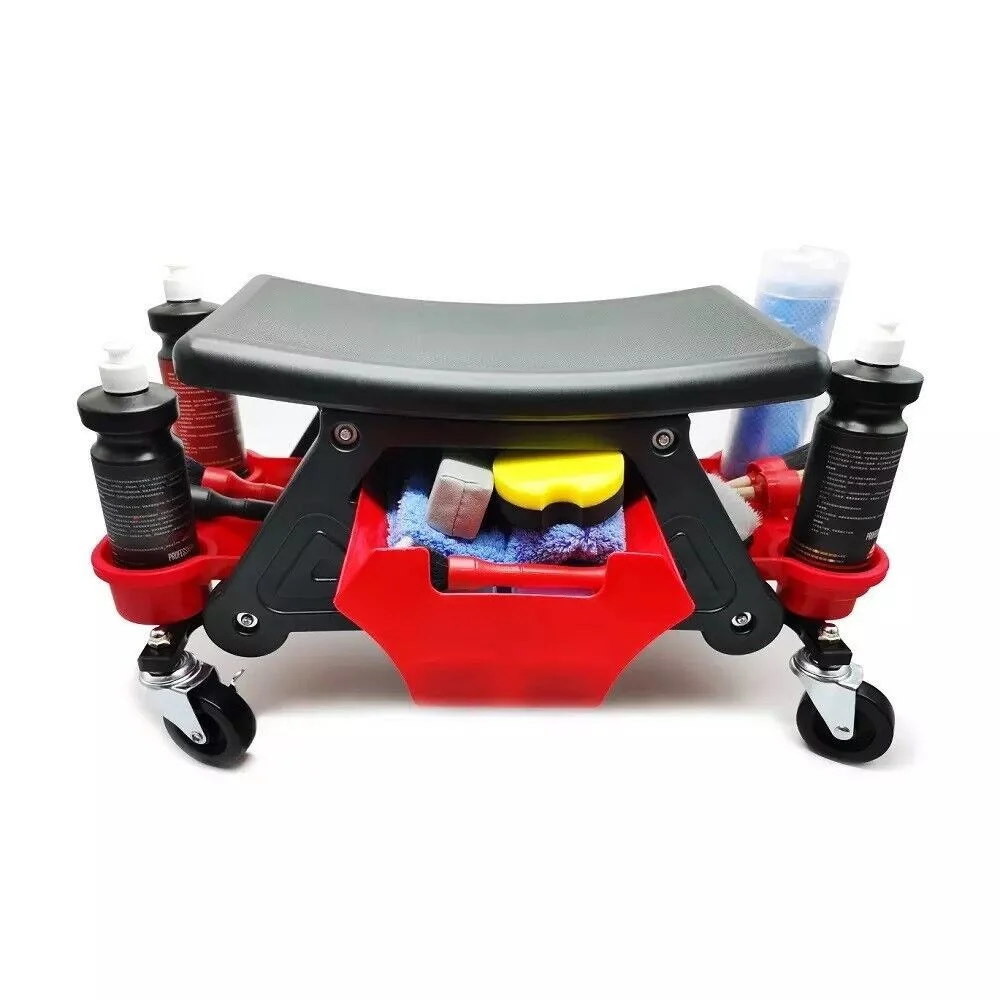 SGABELLO DA OFFICINA MECCANICO 136KG SEGGIOLINO CARRELLO AUTO MOTO CON 4 RUOTE - TrAdE Shop Traesio