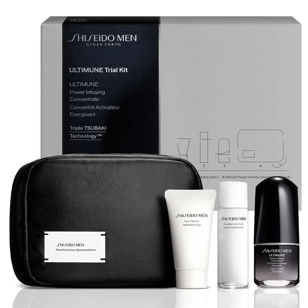 Shiseido Men Ultimune Trial Kit Citrus Bamboo Scent 30g 30ml 15ml Pouch Set
